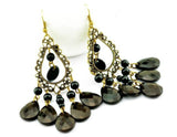 Large Victorian Black Water Drop Earrings