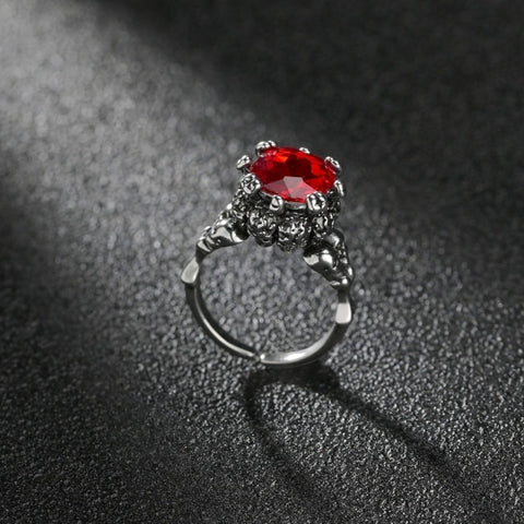 Romantic Goth Cubic Ziconia Silver Plated Vintage Ring