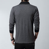 Men's long sleeved v-neck cotton t-shirt