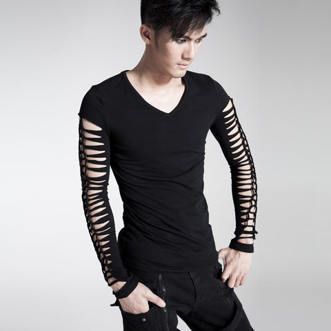 Men's Punk Rock Gothic Black Tee