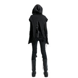 Street Punk / Gothic Black Scarf with Hood - wrap Knit