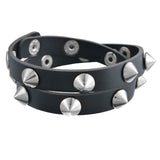 1977 Punk Leather Bracelets with Cone Studs