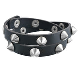 1977 Punk Leather Bracelets with Cone Studs