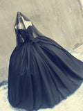 Black Cathedral Length Tulle Wedding Veil.