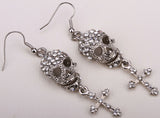 Skull Rhinestone Dangle Earrings