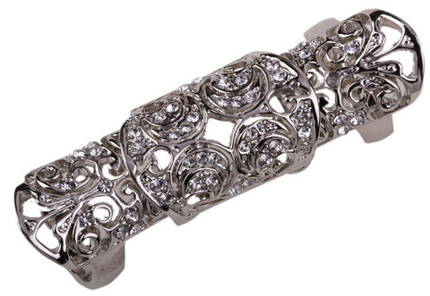 Victorian Gothic Knuckle Ring with Rhinestones