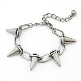 Punk Chain Bracelet with Rivet Spikes