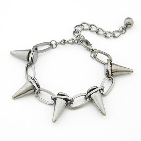 Punk Chain Bracelet with Rivet Spikes