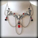 Handmade Crystal Bat Pendant Necklaces