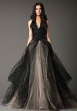 Gothic Sleeveless Halter Tulle Wedding Gown