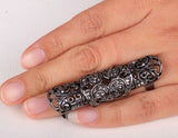 Victorian Gothic Knuckle Ring with Rhinestones