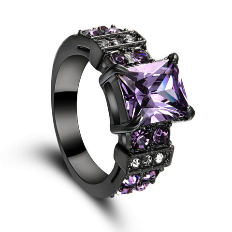 Vintage Victorian Ring with Purple Cubic Ziconia Stone