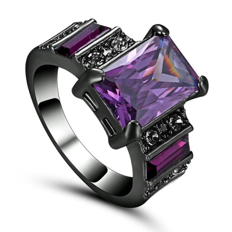 Vintage Victorian Ring with Purple Cubic Ziconia Stone