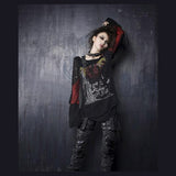 Punk Rock/Gothic Top with Mesh and Grommets