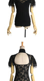 Gothic Punk Women's Shirt with Lace and Net