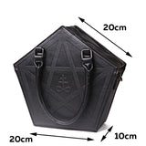 Pentagram shaped Shoulder Handbag with Chain and Pentagram pattern
