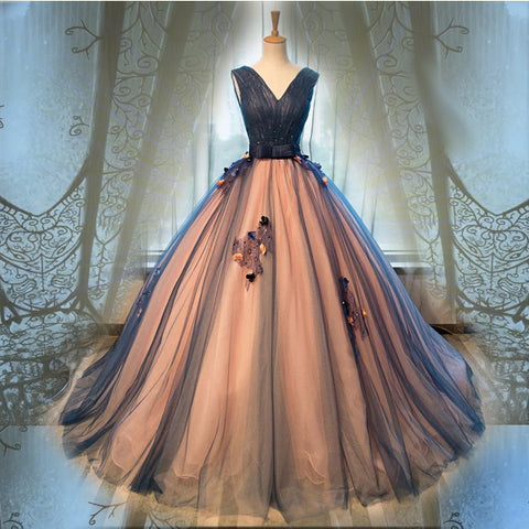 Soft Gothic Sleeveless Lace Up Wedding Dress