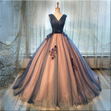 Soft Gothic Sleeveless Lace Up Wedding Dress