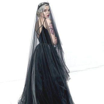 Long Black Wedding Veil  - 1.5, 3, or 5 meters