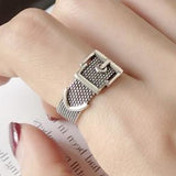 Vintage Silver Color Metal Belt Buckle Ring