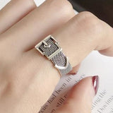 Vintage Silver Color Metal Belt Buckle Ring