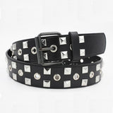 1977 Punk Style Black Metal Studded Leather Belt