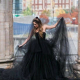 Long Black Wedding Veil  - 1.5, 3, or 5 meters