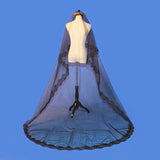 One-Layer Black Bridal Veil