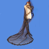 One-Layer Black Bridal Veil