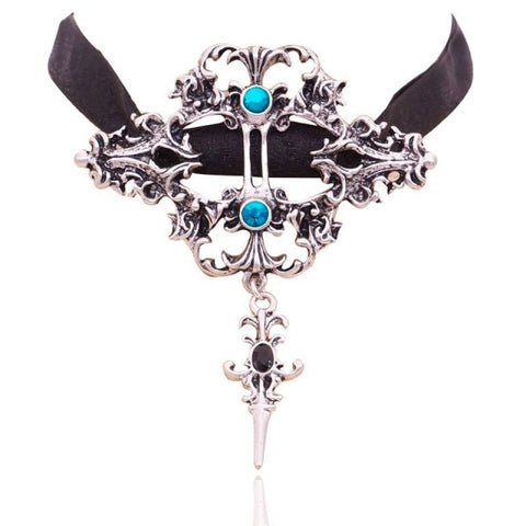 Large & Unique Gothic Black Choker Necklace