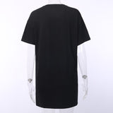 Punk Gothic Loose T-Shirt with Cat/Skull print