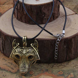 Viking Wolf Head Pendant Necklace.