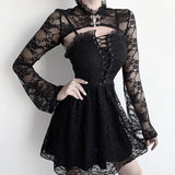 Victorian Vintage Gothic Super Cropped Laced Top