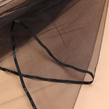 Elegant Black Wedding Veil with Ribbon Edge