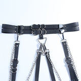 Gothic Punk Double Garter Belt with Chain