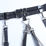 Gothic Punk Double Garter Belt with Chain