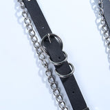 Gothic Punk Double Garter Belt with Chain
