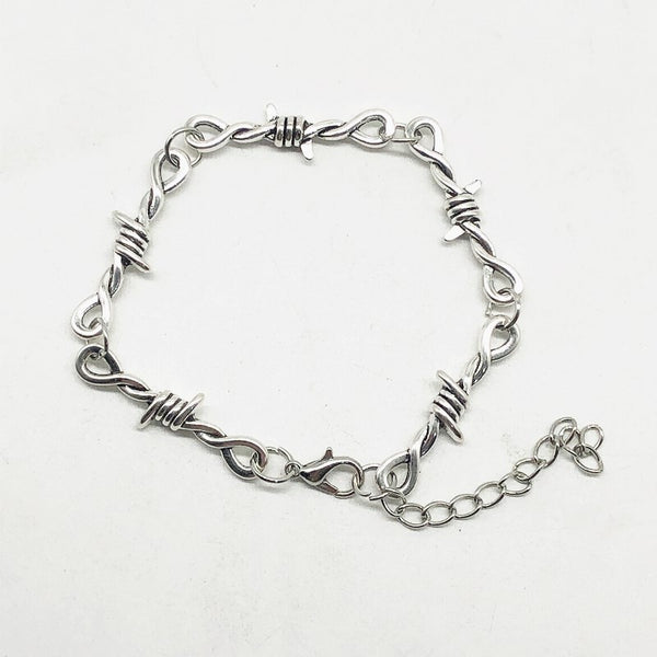 Sleek Metal Barb Wire Bracelet.