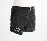 Street Rock Mini Skirt with Metal Weaving