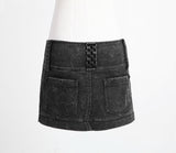 Street Rock Mini Skirt with Metal Weaving