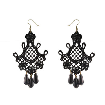 Vintage Black Lace Drop Earrings