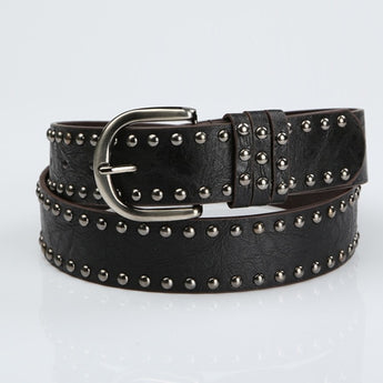 Classic Punk Rivet Belt of Faux Leather