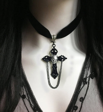 Gothic Victorian Black Choker Necklace