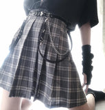 Faux Leather Garter Belt with Chain Hoops