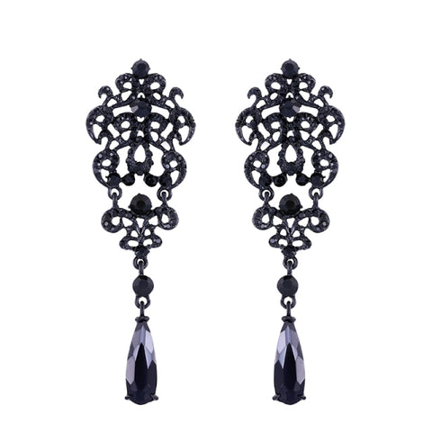 Gothic Victorian Earrings with Rhinestone