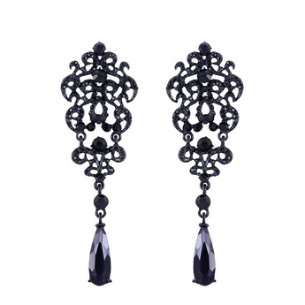 Gothic Victorian Earrings with Rhinestone