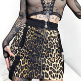 High Waist Leopard Skirt