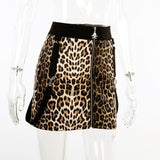 High Waist Leopard Skirt