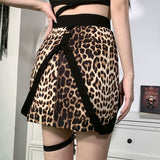 High Waist Leopard Skirt