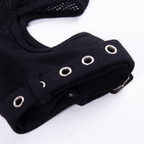 Goth Punk Black Tops with Faux Leather Details and Studs